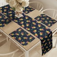 thumbnail image 2 of Ambesonne Floral Vintage Table Runner & Placemats, Retro Garden Bouquet, Placemat 4 pcs + Runner 12"x72", Indigo and Multicolor, 2 of 2
