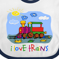 thumbnail image 4 of Inktastic I Love Trains Boys or Girls Baby Bib, 4 of 4