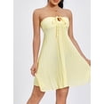 thumbnail image 4 of Lamuusaa Womenacute;s Tube Top Dress Summer Strapless Sleeveless Tie-up Front Solid Color, 4 of 9