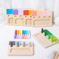 thumbnail image 1 of Juguetes de juego de mesa portátiles 24 colores Tablero de identificación de colores Seguro de madera para niños Sywqhk libre de BPA, 1 of 8