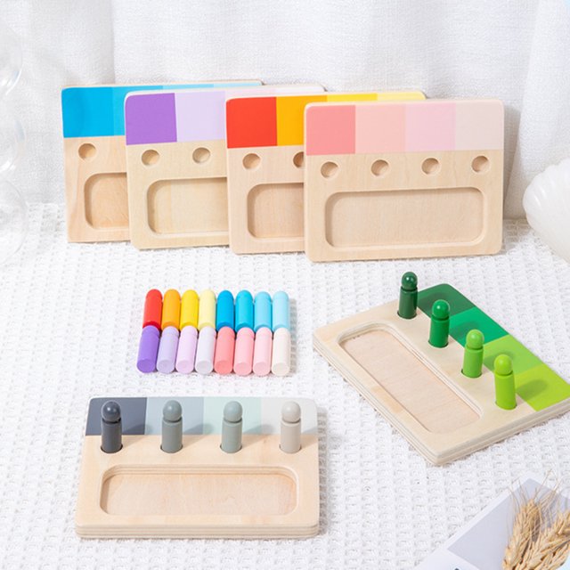 Juguetes de juego de mesa portátiles 24 colores Tablero de identificación de colores Seguro de madera para niños Sywqhk libre de BPA