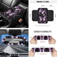 thumbnail image 5 of Yuyamidu Purple Butterfly Car Seat Cover Set of 12 Fashion Auto Front Bucket Seat Cover Steering Wheel Armrest Pad Seatbelt Pads Trash Can Air Vent Holder Rearview Mirror Cover Cup Mat Keychain, 5 of 6