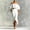 White, variant on IUYRTFE Women's Off Shoulder Puff Sleeve Top and Midi Skirt Set 2 Piece Summer Casual Outfit