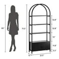 thumbnail image 6 of M optimized 4 Tier Bookshelf, Arched Bookcase with Cabinet, 71.5" Tall Industrial Book Shelf with Metal Frame, Freestanding Display Shelving Bookshelf, 6 of 6