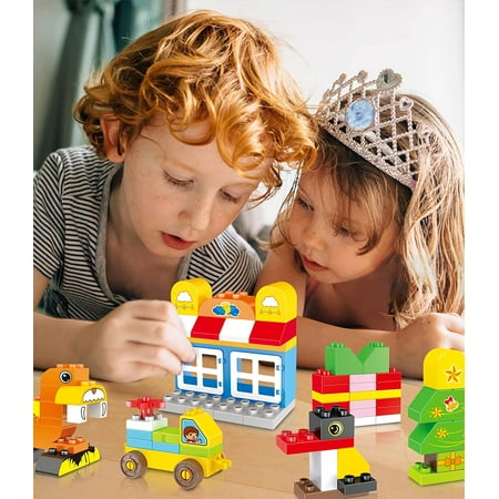 Building Block Set Toy for Toddlers Boy Girl 219 Pieces DIY Animals Construction Large Building Bricks Kit with Storage Box STEM Educational Preschool Learning Toy Gift for Child Kids Boys Girls