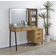 thumbnail image 3 of Coaster Souza 5-Drawer Makeup Vanity Table With LED Mirror in Brown, 3 of 15