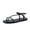 Black, variant on Cushionaire Alias Squared Toe Womens Sandals, T-Strap Flat Sandal with Cushioned Footbed and Adjustable Ankle Strap