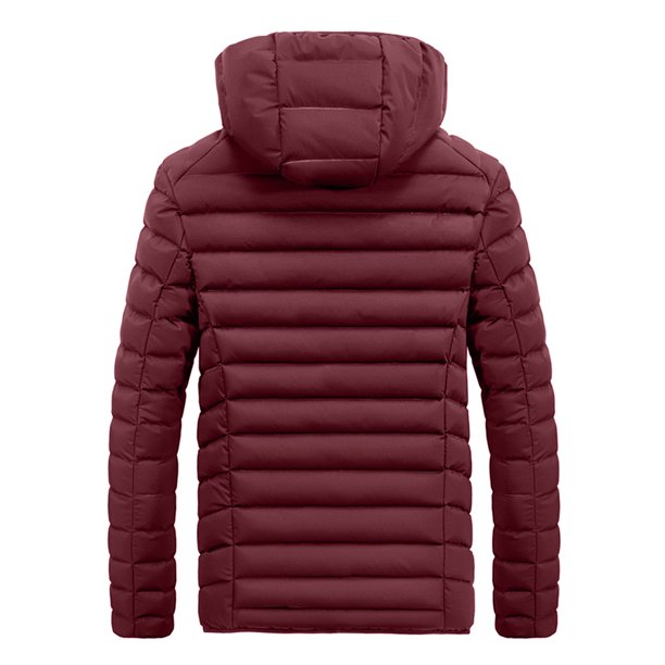 Gibobby Chamarra invierno hombre Chamarra de Invierno con Capucha para Hombre, chamarra cortavientos ligero para hombre(Rojo,XG)