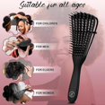 thumbnail image 2 of Cepillo desenredante para cabello rizado y afro con cerdas de nailon flexibles, ventilado para uso en húmedo y seco., 2 of 5