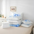 thumbnail image 6 of Feelyou Princess Blue Bowknot Bedding Comforter Set 7pcs for Kids, Cartoon Watercolor Ribbon Queen Bedding Sets, Dreamy Stars Reversible Queen Sheet Sets, Breathable Home Decor, 6 of 8