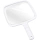 thumbnail image 1 of Manual Hairdressing Mirror for Professional Salons with Handle - Rectangular Hand Mirror - Barber Mirror - Dentist Mirror - Makeup Mirror - White, 1 of 5