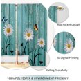thumbnail image 4 of Farmhouse Teal Daisy Kitchen Curtains Rustic Wooden Country Small Short Cafe Window Curtains Vintage Flower Floral Rod Pocket Bathroom Drapes Treatment Tier Curtains 2 Panels (27.5x39 Inch), 4 of 6