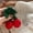 Cherry Smiley Face Wool Felt Pendant, variant on New Korean colorful wool felt vegetable keychain pendant, cute, fashionable, and high-end bag accessory