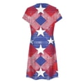 thumbnail image 5 of Viikei Casual T-Shirt Short Sleeve Dress,Women's Casual Loose Summer Printed Short Sleeved Dress Red M, 5 of 5