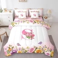thumbnail image 1 of Erosebridal Monogrammed Bedding Sets Twin Size,Personalized Initial Comforter Sets with Sheets,Letter Decoration,Reversible,Breathable,7-Piece, 1 of 1
