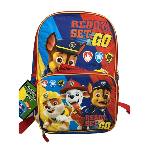 Paw Patrol Boys Backpack with Removable Matching Lunch Box, Multicolor