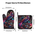 thumbnail image 3 of Bingfone Artistic Colorful Bird Print Oven Mitts Pot Holders Set 2 PCS for Kitchen for Cooking Grilling Baking BBQ Pot Holders Cook Essentials, 3 of 7