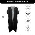 thumbnail image 6 of SCRAWLGOD Cat Galaxy Print Swimsuit Cover Up Open Front Long Swimsuit Coverup Soft Quick Dry Bathing Suit Cover Up for Women, 6 of 6