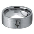 thumbnail image 2 of Tungsten Gaming Gamer Zelda Legend Sword Shield Band Ring 8mm Men Women Comfort Fit Gray Flat Cut Brushed Polished, 2 of 4
