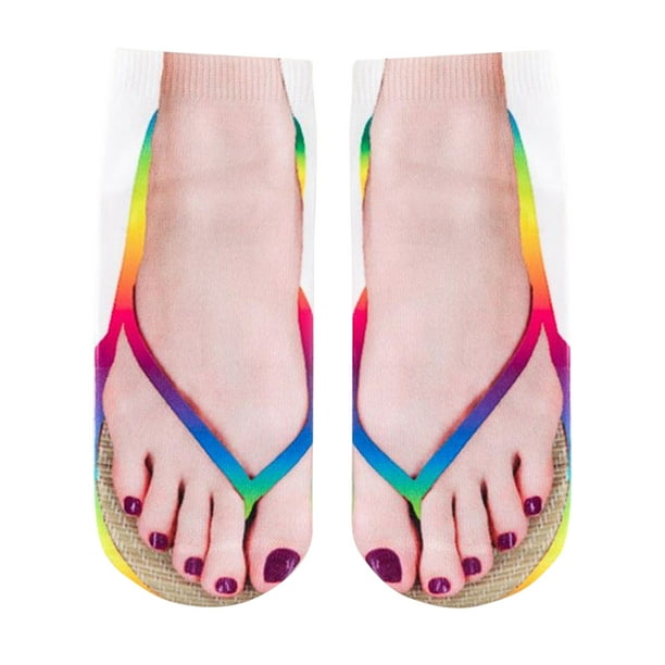 El Mismo Tipo Chanclas Calcetines 3D Popular Fabricante Calcetines Impresos Tridimensionales Venta Directa Chanclas Calcetines Calcetines para Uñas (color) Color