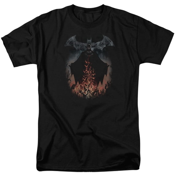 Batman Men's Smoke & Fire T-shirt Medium Black