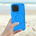 thumbnail image 5 of Shockproof Case for iPhone 16 Pro, EVA + Aluminum Alloy Bracket, 360° Rotating Magnetic Ring Kickstand, Luxury Kid-Friendly Rugged Protective Phone Cover for iPhone 16 Pro, Blue, 5 of 9