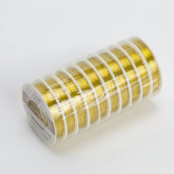 Bobina de alambre de cobre de oro de 18 quilates de color, material de bobinado hecho a mano para bricolaje, joyería, horquilla, joyería, alambre de cobre de forma especial