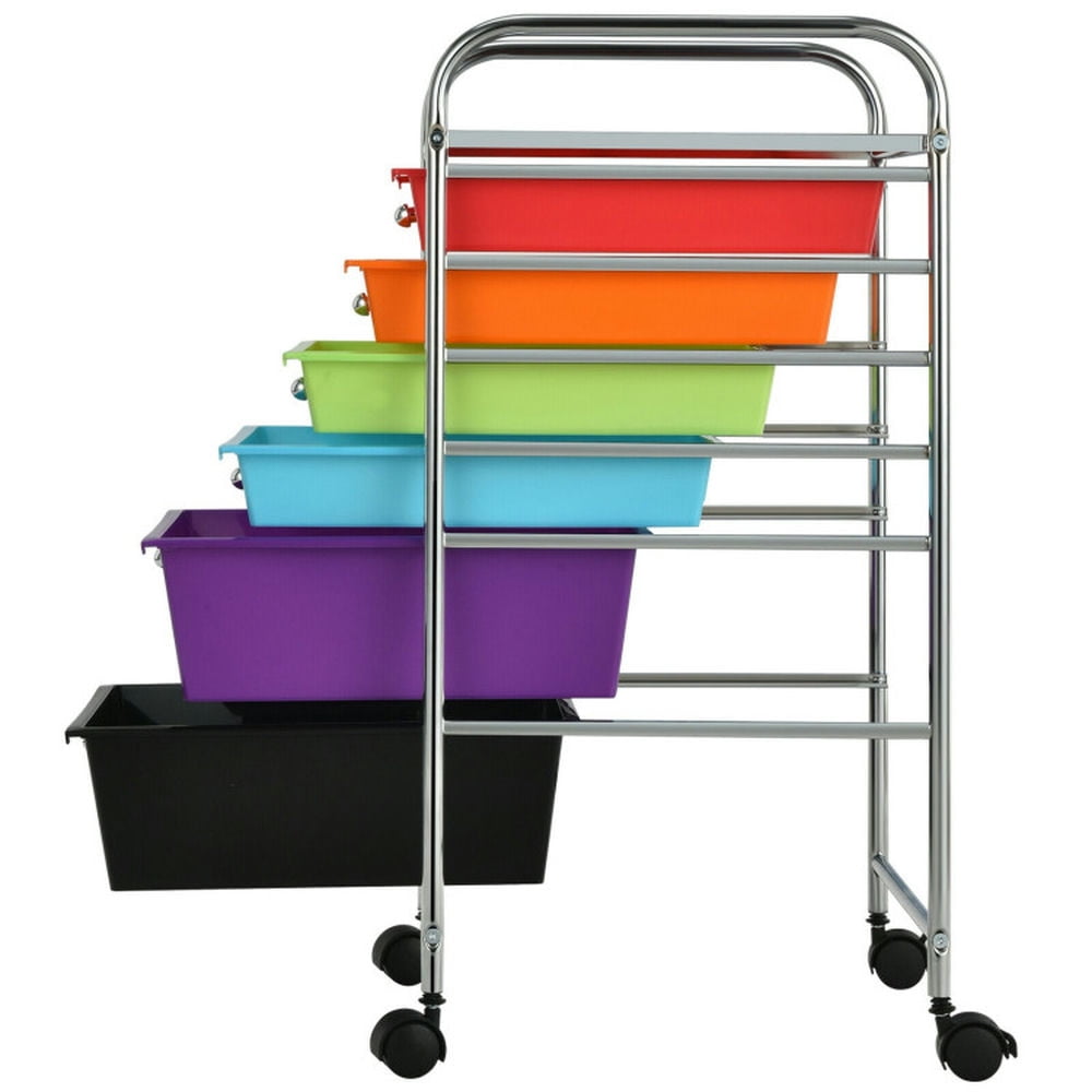 Demi Bonn 6 Drawers Rolling Storage Cart Organizer with 4 Universal Casters, Multicolor