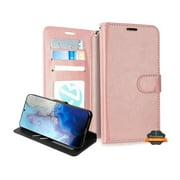 Xpression Case for Apple iPhone 8 Plus /7 Plus /6 6S Plus Wallet PU Leather Pouch with Card Slots ID Money Pocket Stand & Strap Flip Phone Cover [Rose Gold]