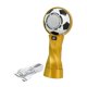 thumbnail image 5 of Ventilador turbo portátil de mano con forma de balón de fútbol para exteriores, viajes y oficina. Oro blanco, 5 of 9