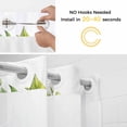 thumbnail image 2 of White Gardenia No Hooks Shower Curtain with Snap-in Liner Spring Watercolor Green Floral Wreath Flower Leaf Shower Curtains for Bathroom, Waterproof, Easy Install, Washable 72"x96", 2 of 9