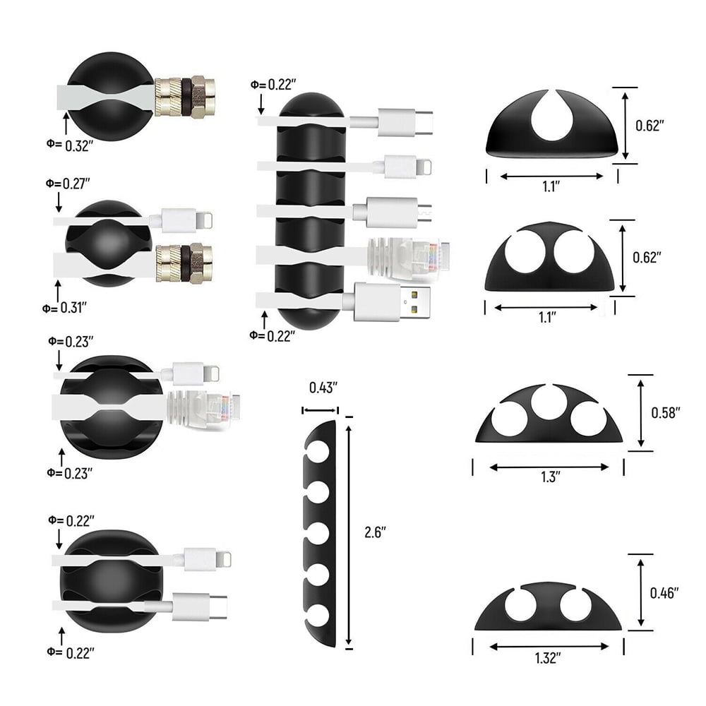LICQIC Lot De 60 Clips Autocollants Pour Câbles, Crochets D
