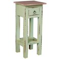 thumbnail image 1 of Sunset Trading Cottage Table d'Appoint Étroite en Bois Style en Vert Bahama et Dessus Délavé, 1 of 5