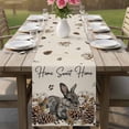 thumbnail image 4 of Rabbits Pine Cone Table Runner - 120 Inch Long Sweet Home Texture Rustic Leaf Retro Beige Cotton and Linen Blended Dress Scarves Farmhouse Table Runner for Kitchen Dining, Coffee Table, 13" x 120", 4 of 8