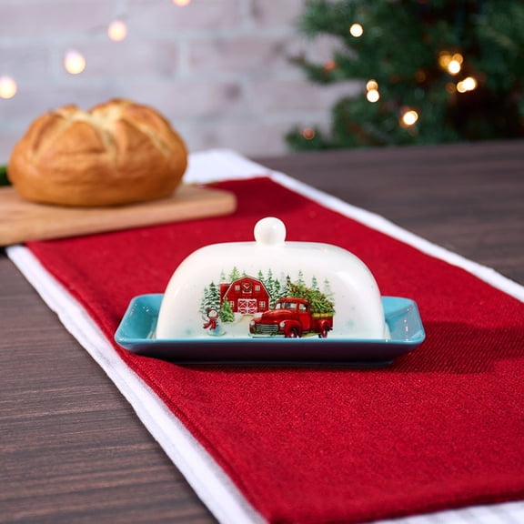 Winter in the Country Tabletop Collection - Butter Dish