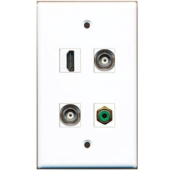 RiteAV - 1 Port HDMI 1 Port RCA Green 2 Port BNC Wall Plate