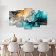 thumbnail image 3 of ZHONGYUTONG Teal Abstract Wall Art 5 Pieces Turquoise Wall Canvas Pictures Prints Modern Abstract Home Wall Decor for Living Room Bedroom Office Framed (16x24inx2pcs 16x32inx2pcs 16x40inx1pcs), 3 of 5