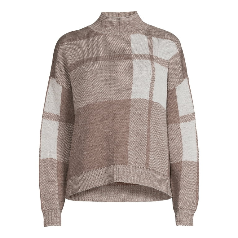 Plaid mock neck sweater online