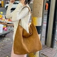 thumbnail image 2 of AUDeals Women Large Suede Tote Bag, Big Capacity Slouchy Shoulder Bag, Suede Purse Satchel Work Handbag, Winter Crescent Bag for Travel Daily Use, 2 of 8