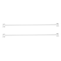 Baluue 1Pair Expandable White Curtain Rod for Metal Doors Adjustable Tension Rod