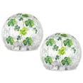 thumbnail image 2 of 2 PCS Glass Ball Crackled Glass Globe, Decorative Glass Ball with Clover Design, Patrick's Day Themed Orbs, Indoor Ambiance Light for Home Office, 2 of 6