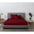 thumbnail image 4 of Pure Organic Cotton Sheets - Full XL Size, Burgundy Color, Bedsheet 1000-Thread-Count, 15 inch Deep Pockets, 4 of 7