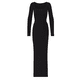 thumbnail image 4 of VISgogo Mujer Vestido Primavera, Manga Larga Color Liso Cuello Cuadrado Vestido Ajustado, Damas Otoño/Invierno Elástico Largo Una Pieza VISgogo  moda, 4 of 7