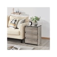 thumbnail image 5 of 2pcs Mesitas de Noche con 3 Cajones Blanca 45x35x60,5cm Mesa de Noche Moderno para Dormitorio Mesa Auxiliares de Madera para Sala de Estar Gris, 5 of 5