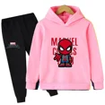 thumbnail image 3 of Ropa de moda de primavera y otoño para niños, sudaderas con capucha y pantalones con estampado de dibujos animados de Marvel Spiderman, conjuntos de 2 piezas, trajes deportivos informales para niños y, 3 of 5