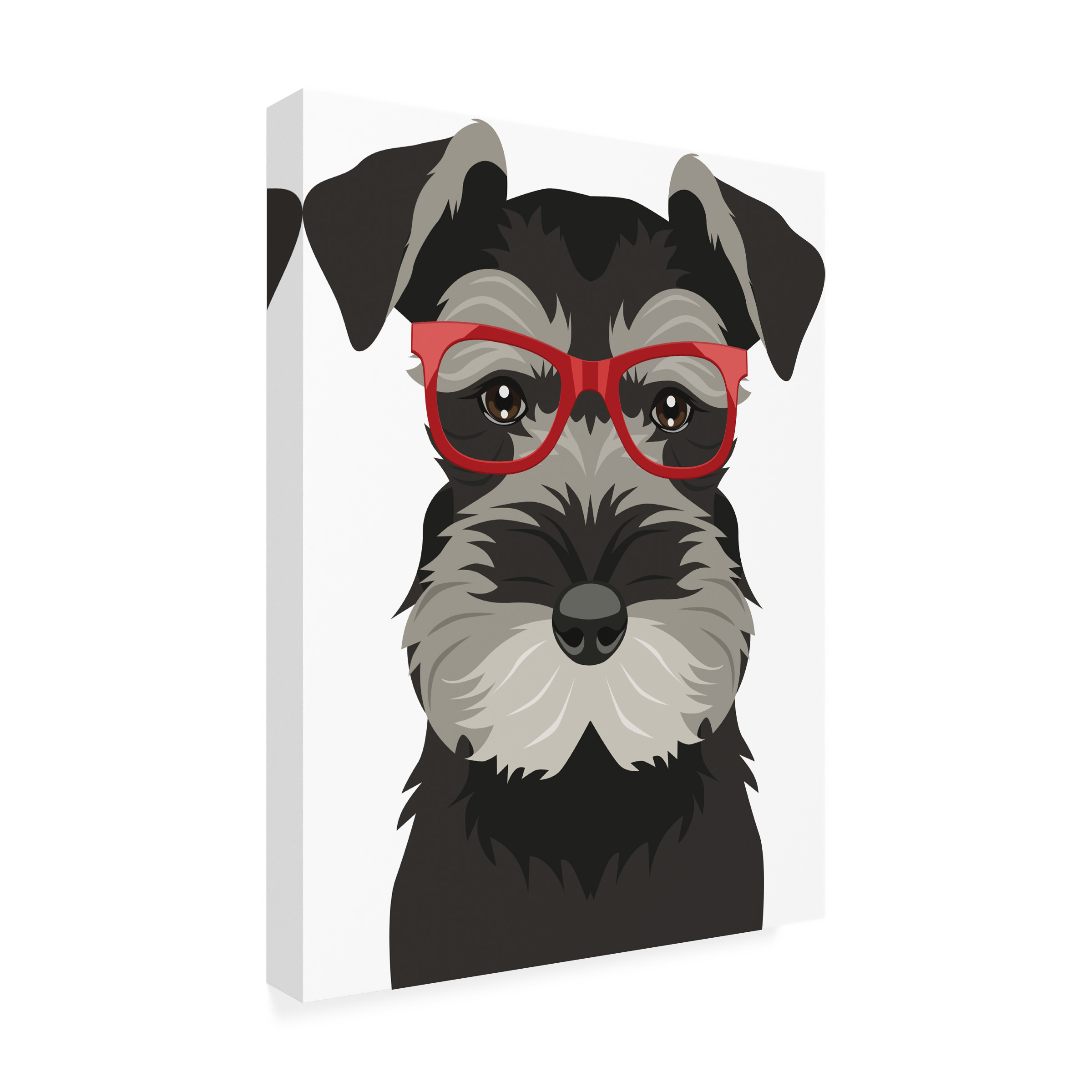 Furbaby Affiliates 'Miniature Schnauzer Wearing Hipster Glasses' Canvas Art
