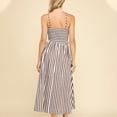 thumbnail image 5 of Karymi Spring Dresses Striped AdjustableSpaghetti Strap Midi Dress, Square Neck Gathered Ruched Waist A-Line Casual Sundress Spring Dresses for Women, 5 of 8