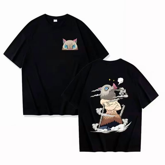 Anime Hashibira Inosuke Cartoon Print T-shirt