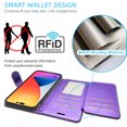 thumbnail image 5 of CoverON For Apple iPhone 14 Pro Wallet Case, RFID Blocking Vegan Leather 6x Card Slot Holder Cover Flip Folio Phone Pouch, Purple, 5 of 7