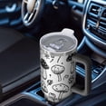 thumbnail image 6 of OBREWU Black and White Mushroom Tumbler with Handle and Lid,Black and White Mushroom 40oz Double Wall Vacuum Insulated Tumbler,Cups Gift for Women and Men, 6 of 7